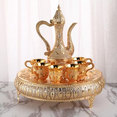 Şarap Seti Metal Otel Ev Altın Şarap Tencere Şarap Bardağı Ziyafet Malzemeleri Desen