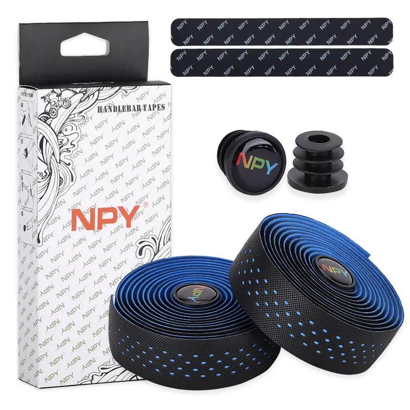 Road Bike Bar Tape Breathable Bicycle Bar Tape EVA/PU Anti-Skid Shock Absorber Bike Wrap Tape with 1 Pair Bar Plugs