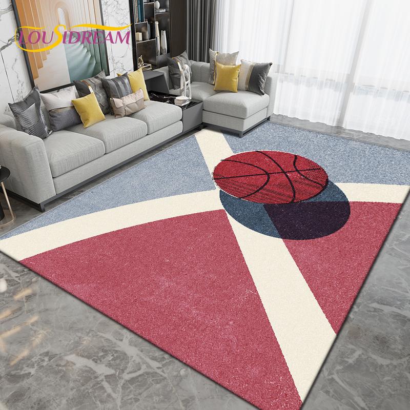 3D Creative Basketball Basketball Court Area Rug,Carpet Rug for Living Room Bedroom,Kitchen Bathroom Doormat Non-slip Floor Mat