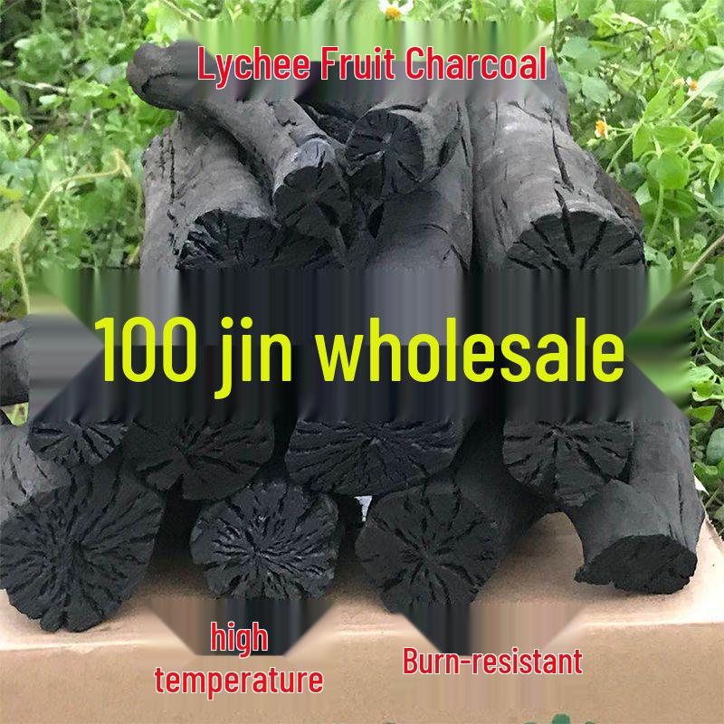 Fruitwood Lychee Charcoal: Smokeless, Easy to Ignite, Durable for Home Cooking or Tea.