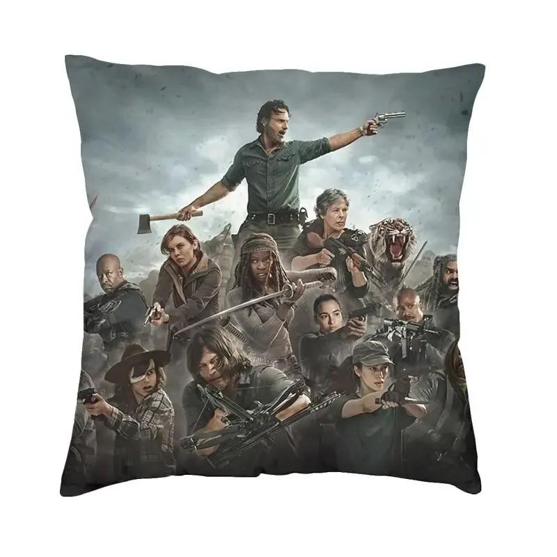 Nordic Style The Walking Dead Cushion Covers 45x45cm Soft Horror Zombie TV Show Pillow for Sofa Square Pillowcase Decoration