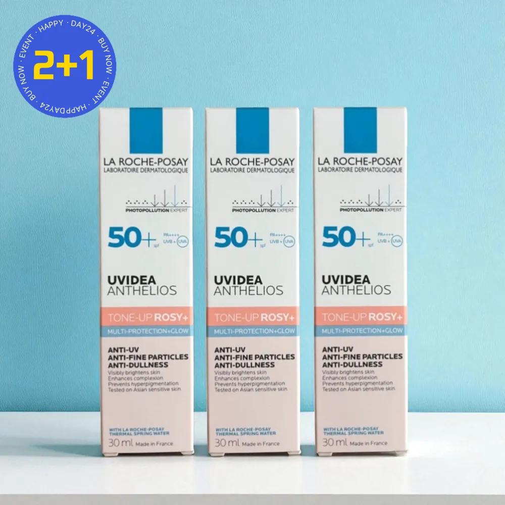 

La Roche Posay Tone-Up Sunscreen Uvidea Rosy Glow Vitamin SPF50+ 30ml 3 Pieces