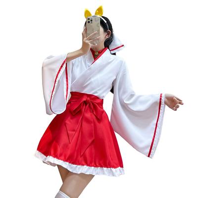 Shrine Maiden Red and White Fox Japanese Style Lolita Long Everyday Halloween Adult Socks [RPFLQ] Cosplay, Dress, Kimono, Style, Sleeves, Wear, Moe,