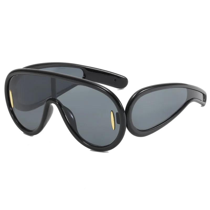 Sports Punk Luxury Oversized Sunglasses Steampunk Y2K Female Male Personality Sun Spectacles Ladies Eye Spectacles Goggle UV 400 Protection