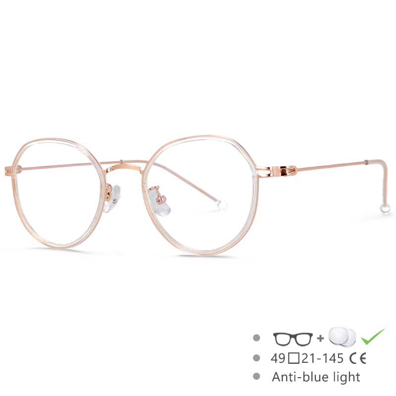 53262 Ultraleichte Runde Anti-Blaulicht Computerbrille Optisch Herren Damen Modebrille