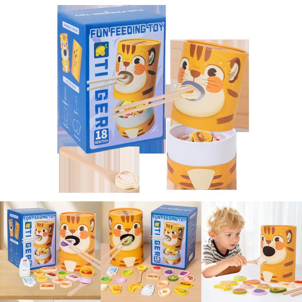 Wooden Feeding Game For Kids With Cognitive Development And Fine Motor Skills Practice For Preschool Learning