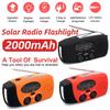 2000mAh Radio Hand Crank Solar USB Charging Hand Radio Solar Crank AM/FM/NOAA Weather Radio Portable Emergency Flashlight