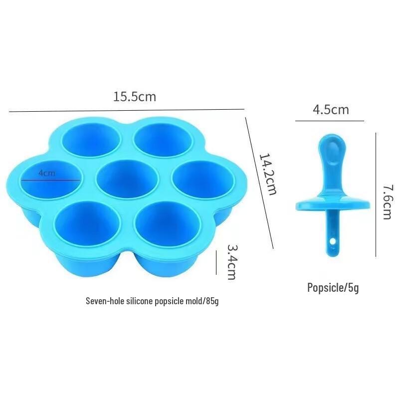 7-Cavity Silicone Ice Pop Mold with Lid