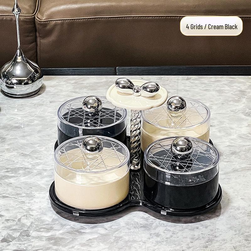 Rotating High-End Candy Dish: Luxury Mosaic Snack Tray & Storage Bowl