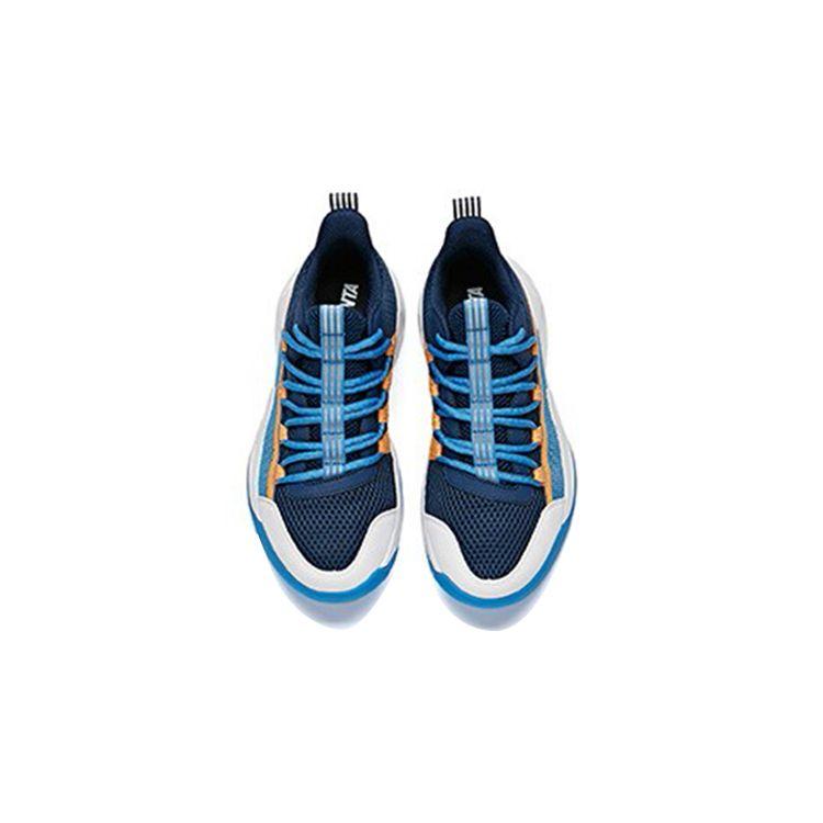 Anta Wind Tunnel High-Top Wear-Resistant Non-Slip Basketball Shoes Kids Sneakers Blue Orange White A312121100A-3