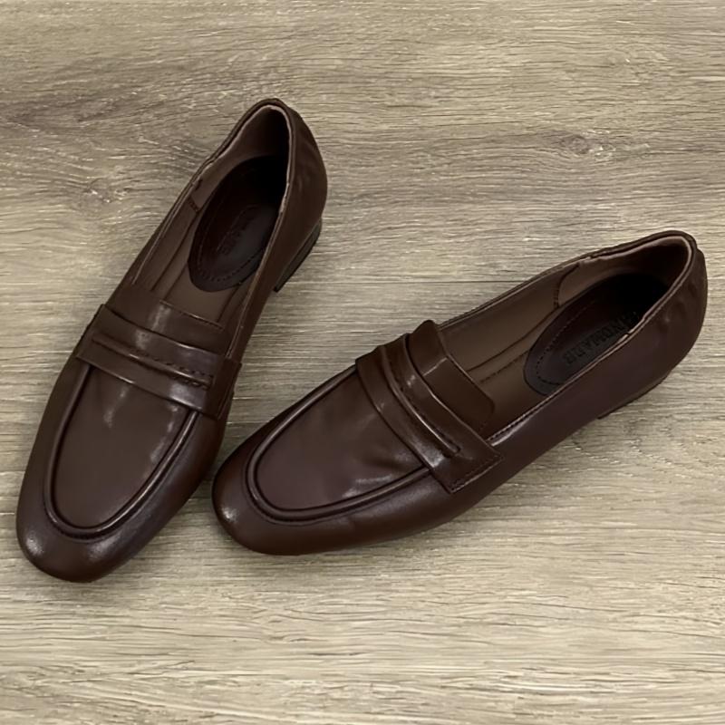 Fashion British Style Spring Summer Casual Women's Lightweight Flat Shoes 2025 Fashion Office  Ladies Retro Leather Loafers Women Flats
