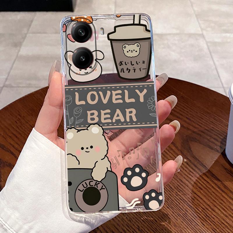 Jelly Casing For Xiaomi POCO X7 PRO 5G/Redmi Turbo 4 5G Clear Silicone Soft TPU Back Cover Cute Cat Rabbit Heart Protective Case