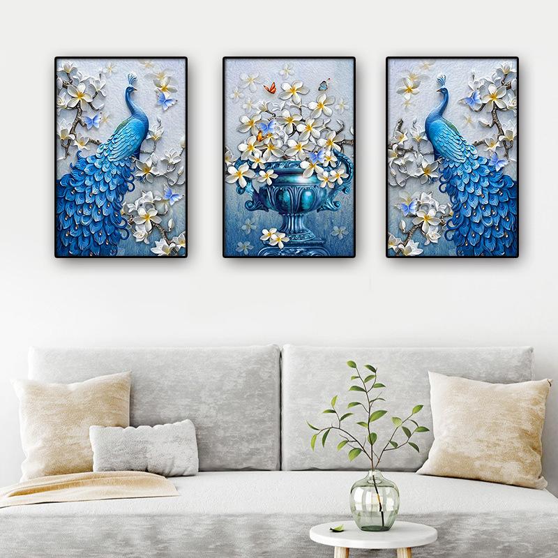 3pcs/set Peacock Canvas Paintings Wall Art Paintings Print Vintage Decor Wall Decorations For Living Room Decor
