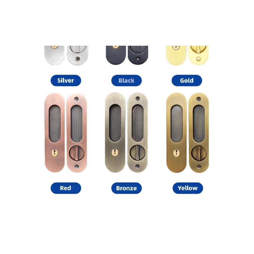 Invisible Door Lock Balcony Wooden Sliding Door Lock With Key Kitchen Bedroom Sliding Door Sliding Door Built-in Hook Lock