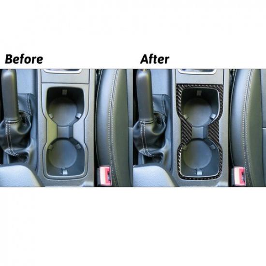 Carbon Fiber Interior Water Cupholder Cover Trim For Ford Ranger -