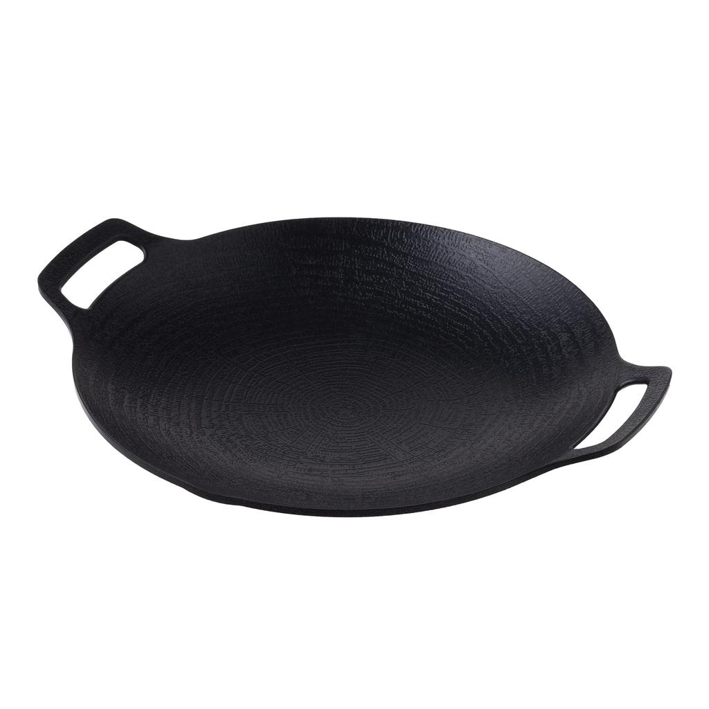 JHQ Deep Iron 29cm Storage Case and Gray Authentic Suitable for Bonfires and Open No Seasoning Ideal for Outdoor Camping and BBQs Multi-Griddle,