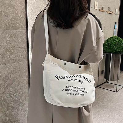 Canvas Bag New Shoulder Bag Stylish and Simple Harajuku Messenger Bag Large Capacity