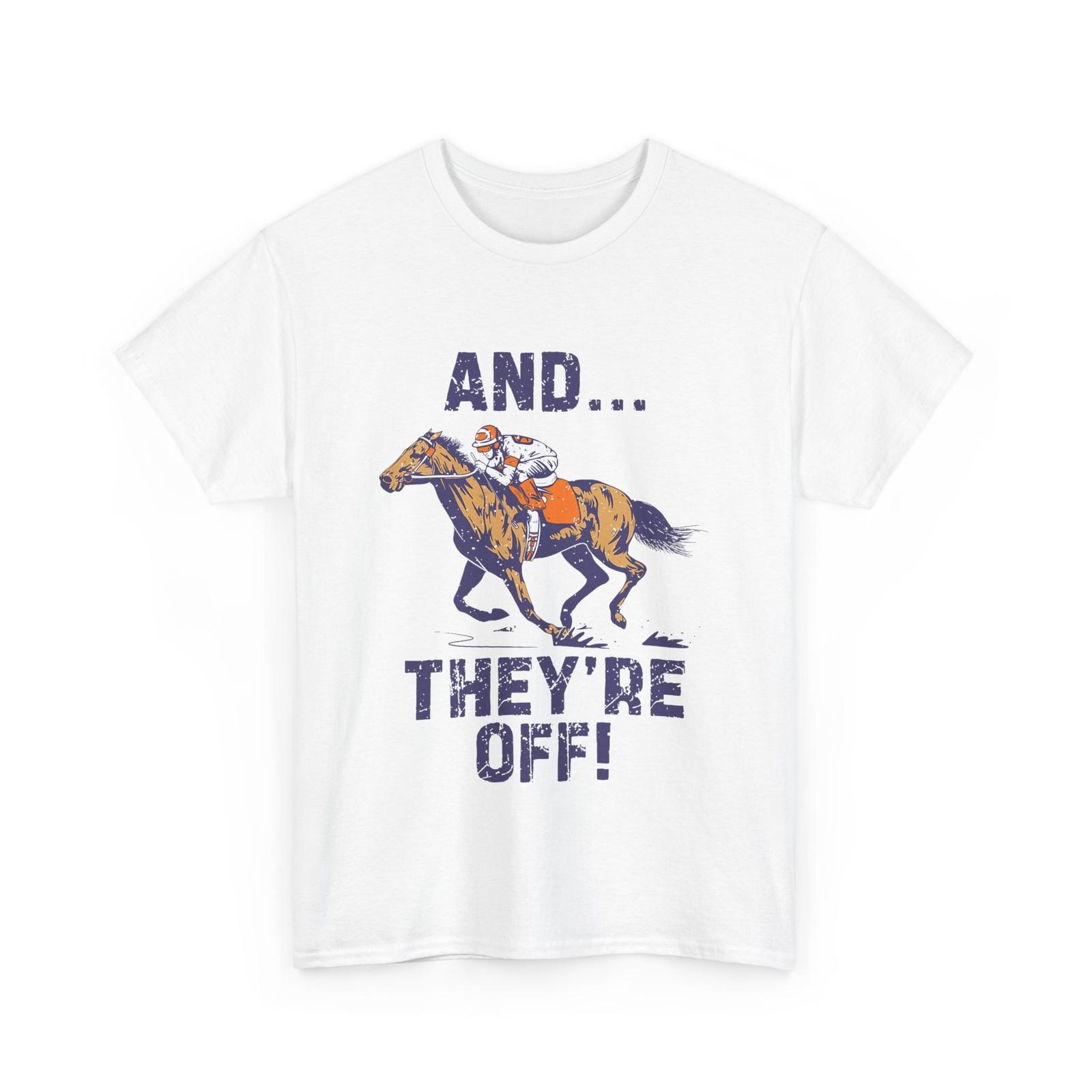 Horse Derby Day Shirt, Horse Racing Kentucky And They re Off Vintage T-Shirt L
