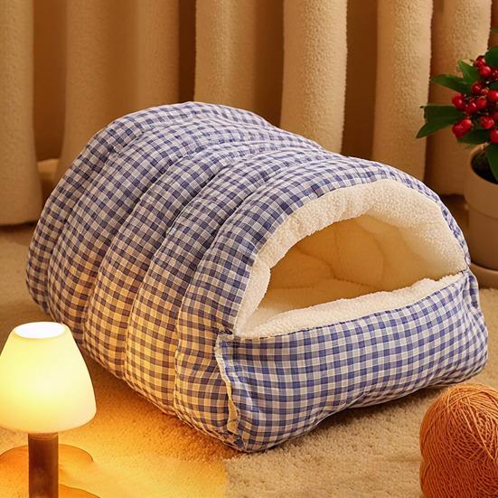 Tunel dla kota Legowisko Ciepły plusz Półzamknięta Jaskinia dla kota Legowisko Zmywalny Przytulny Namiot dla kotów Uspokajające legowisko dla kotów domowych Małych psów Szczeniąt