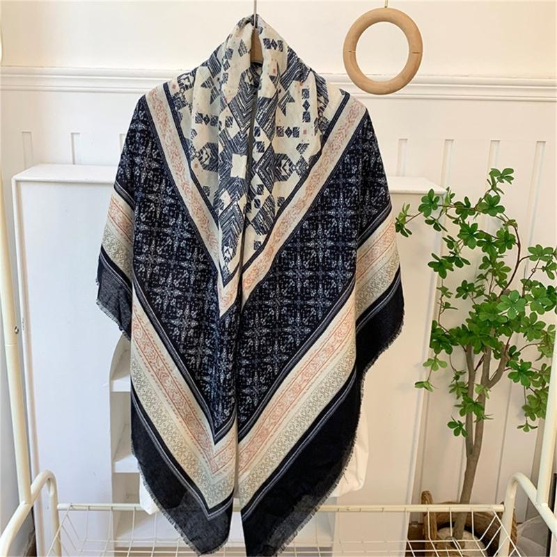 Soft Polyester Neck Scarf Multiuse Print Shawl Wrap Styling Scarf For Women and Girl Outdoor Beach Vacation Office