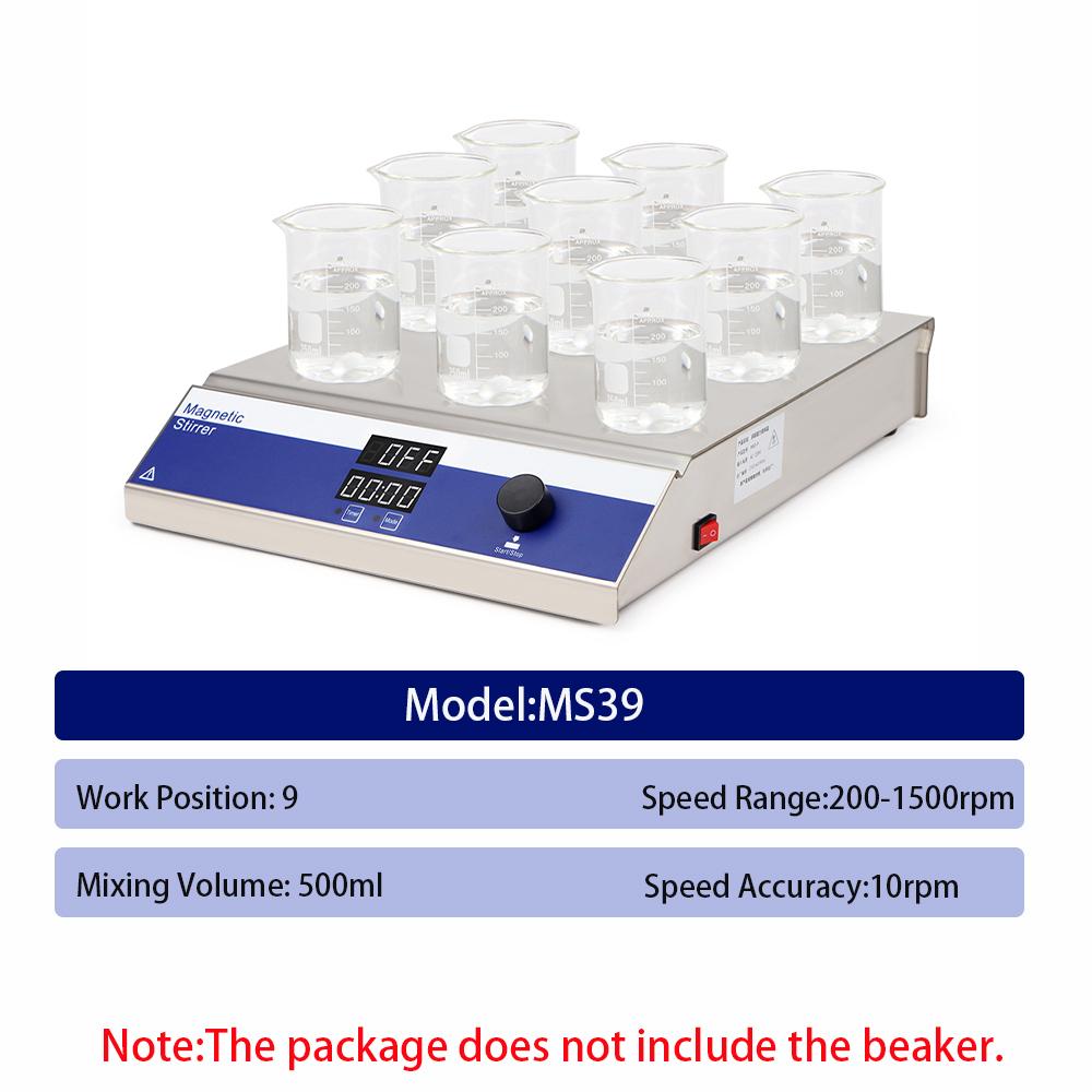 Multi-station Magnetic Stirrer 1500RPM Electromagnetic Stirrer Digital Display Laboratory Stirrer Magnetic Mixer 4/6/9 Position