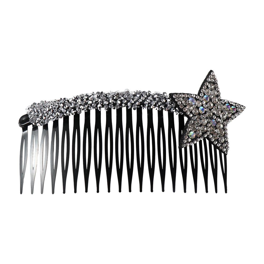 

Pentagram Star Rhinestone Star Hair Comb Acrylic Fixed Combs Invisible Extra Hair Holder Teeth Invisible Extra Hair Holder срібний
