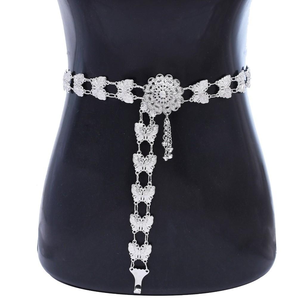 Rhomb Tassel Belly Chain Ethnic Thai Body Jewelry Vintage Hollow Waist Chain Dance Party