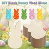 24pcs/set Painting Toy Easter Rabbit Craft DIY Color Blank Bunny Wood Slices  Hanging Ornament