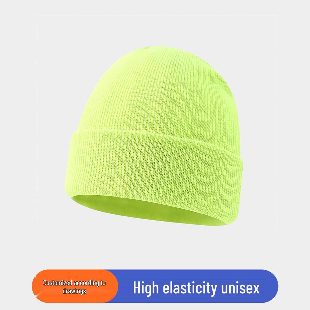 Personalized Logo Winter Beanie - Custom Embroidery Knit Hat, Warm Autumn Gift, Solid Color