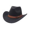 Western Cowboy Hat Jazz Hat Panama Hat Sun Hat Felt Wide Brim Fedora Decorative Rolled Hat
