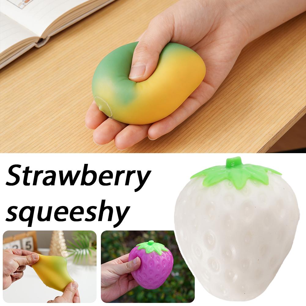 Color-Changing Strawberry Mango Antistress Toy Kids Grownups Squeeze Squishy Toys Stress Relief Squeeze Toy for Adults