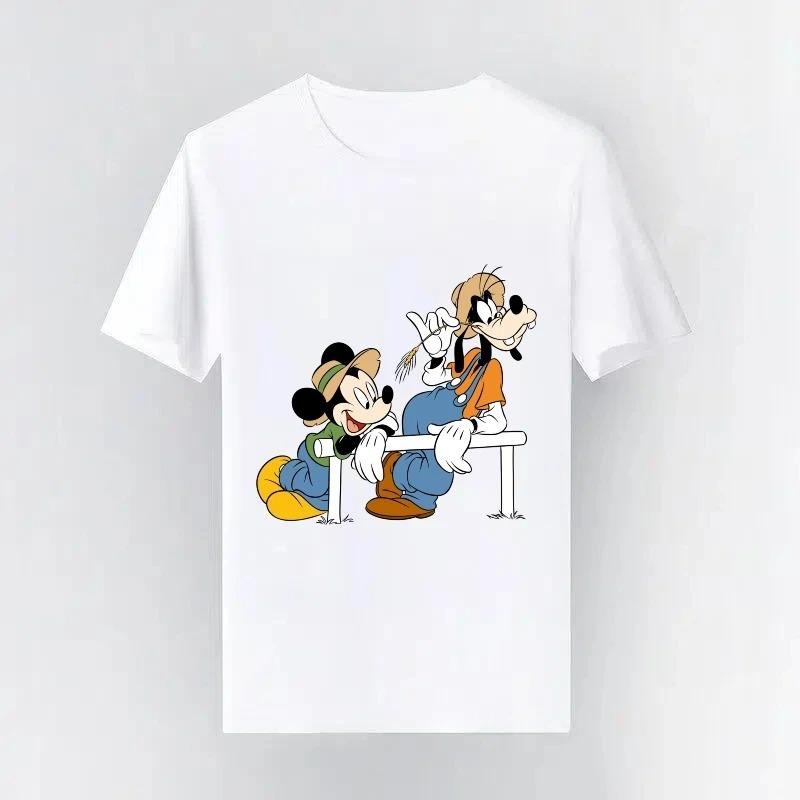 20226 Mickey Mouse Disney Club Activities Y2k Trendy Clothing Man Woman Casual Short Sleeves Sporty Tops Fashion Tshirt