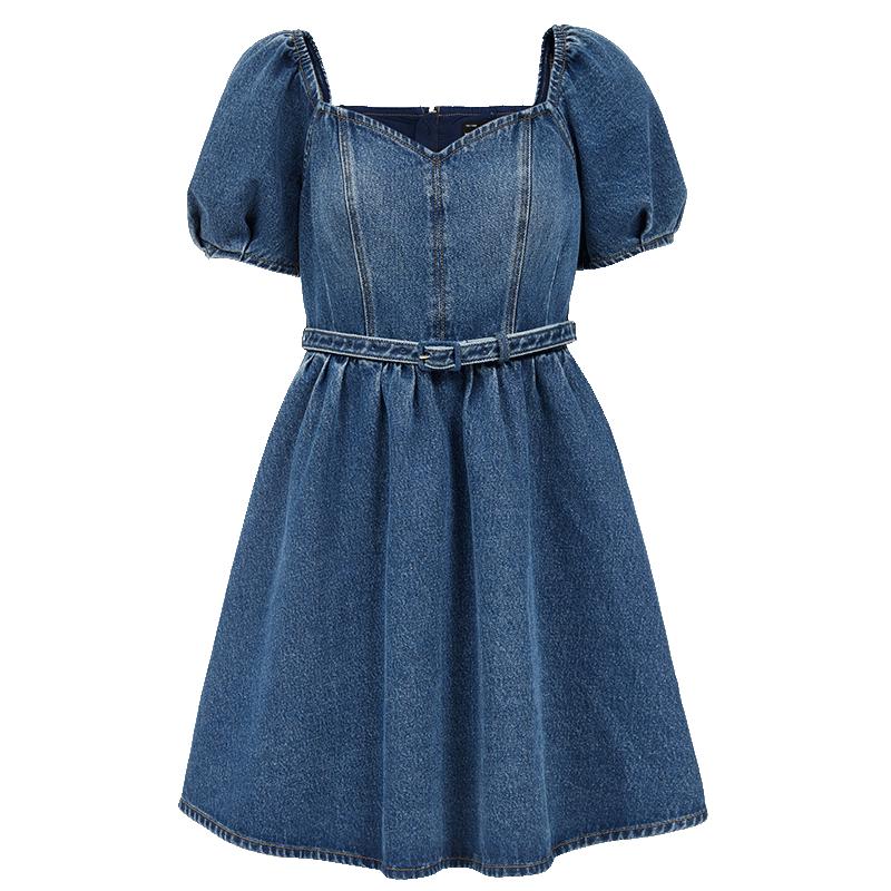 

VEROMODA 2025 Cotton Lyocell Pleated Denim Mini Dress XL