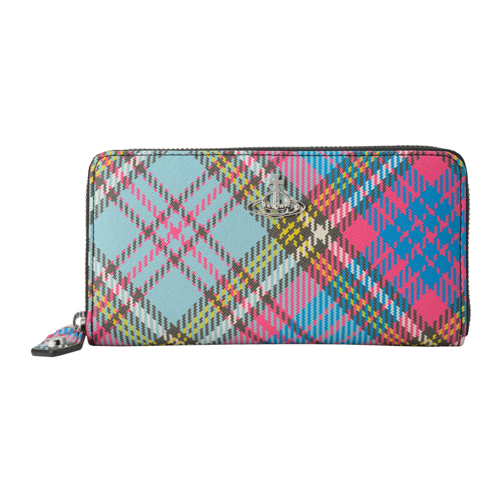 

Vivienne Westwood Long Wallet MacAndy Tartan Biogreen Saffiano Vegan Leather Print Classic Long Wallet for Women (51050023 S000V) Zip-Around [Brand]