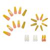 Yellow Gradient Crinkle Chrysanthemum Broken Diamonds Wearable False Nails Nail Stickers Nail Art