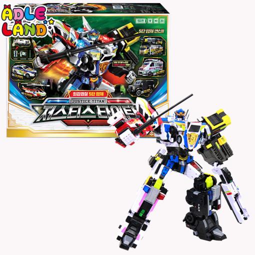 Mini Commando Season 6 Strongest Police Justice Titan 5th Stage Transformation Combined Robot Toy, Korean popular characters