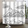 Chinese Ink Painting Landscape Shower Curtain Mountain Bamboo Modern Art Home Decor Bathroom Curtains Waterproof Shower Curtains
