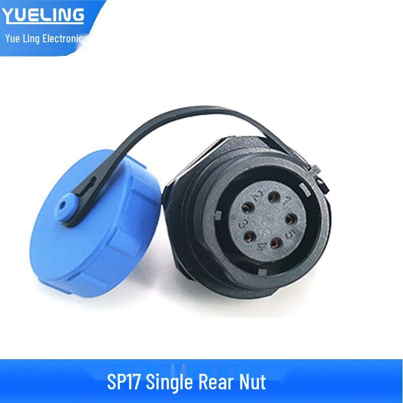 Yue Ling SP17 Series IP68 Waterproof Aviation Plug with Rear Nut Flange