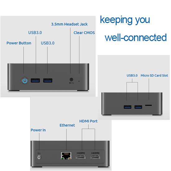 Bmax B3 Mini-PC Intel 11. Generation N5095 2,9 GHz 4-Core-Prozessor 8 GB RAM 256 GB SSD WiFi 6 Bluetooth 4.2 Dual HDMI