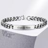 Vnox Free Engraving 9mm Stainless Steel Name ID Bracelets for Men, Metal Nameplate Cuban Chain Wristband,Custom Meaningful Gift