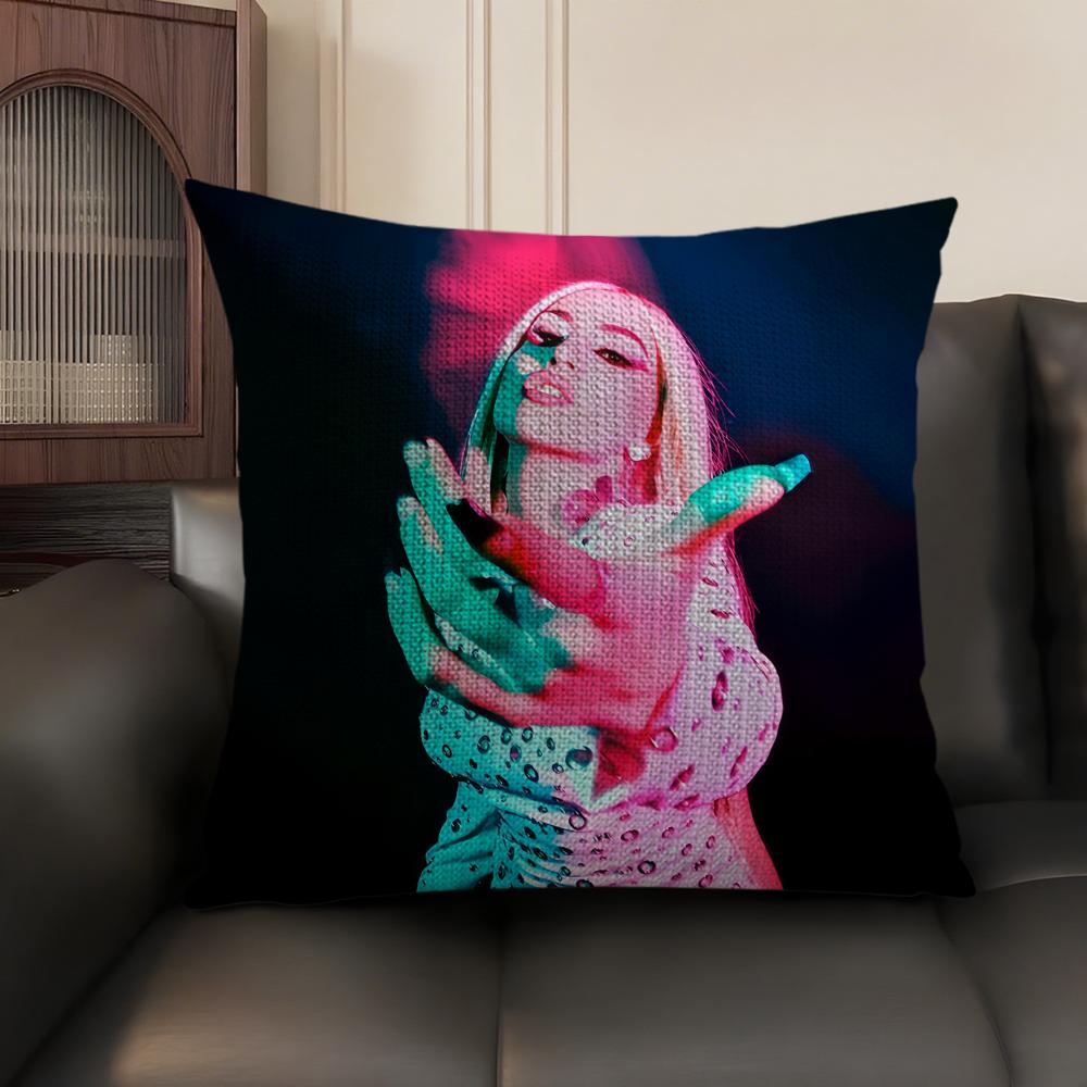 AAva MMax Pop Singer Cushion Cover Natural Linen Organic Fabric DoubleSided Printing Sofa Home Decor Gift Pillow Case