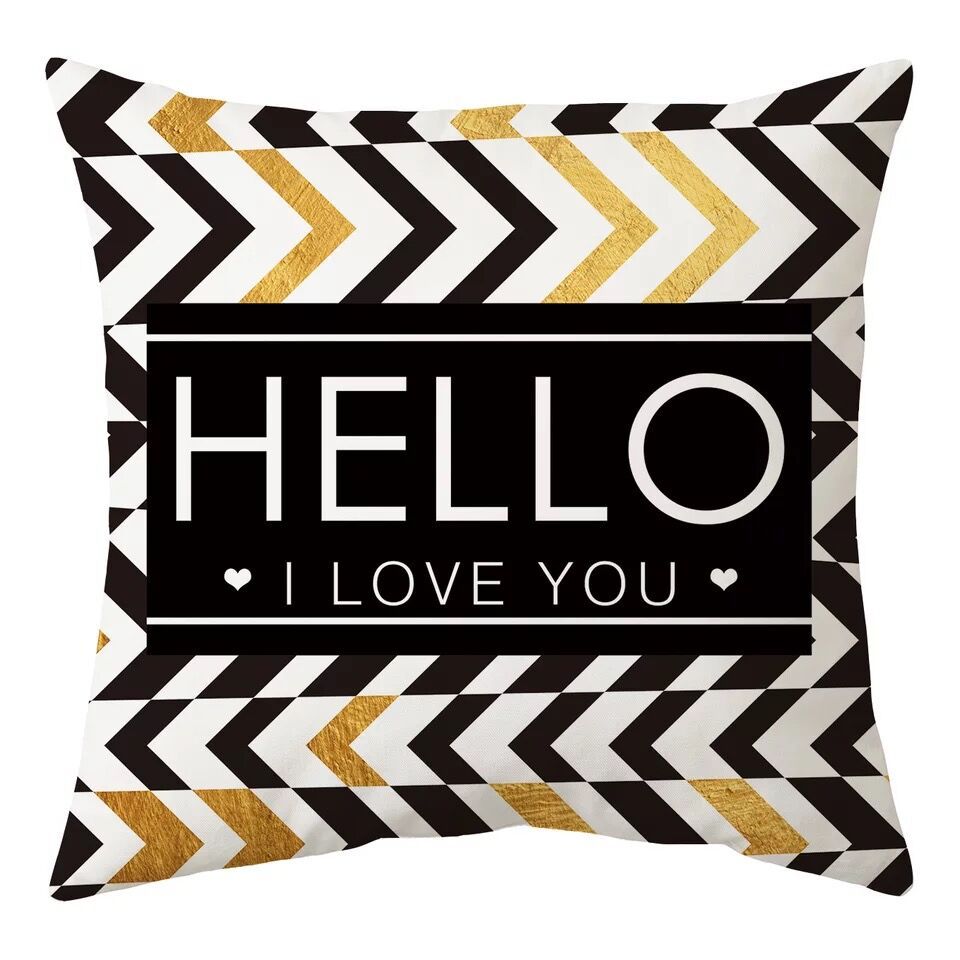 Nordic Black and White Simple Style Geometric Abstract Pillow Case Peach Leather Fleece Home Sofa Pillow Quilt Cushion