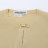 Salvatore Ferragamo Beige Wool Gancini Cool Neck Knit Tops M beigeUsed