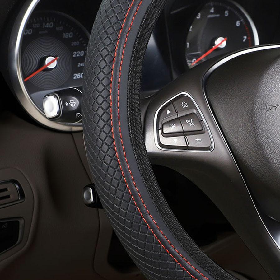 Car Steering Wheel Cover Anti Slip Breathable Protection Cover for 37 to 39cm Steering Wheel Protector Car Styling Accessories