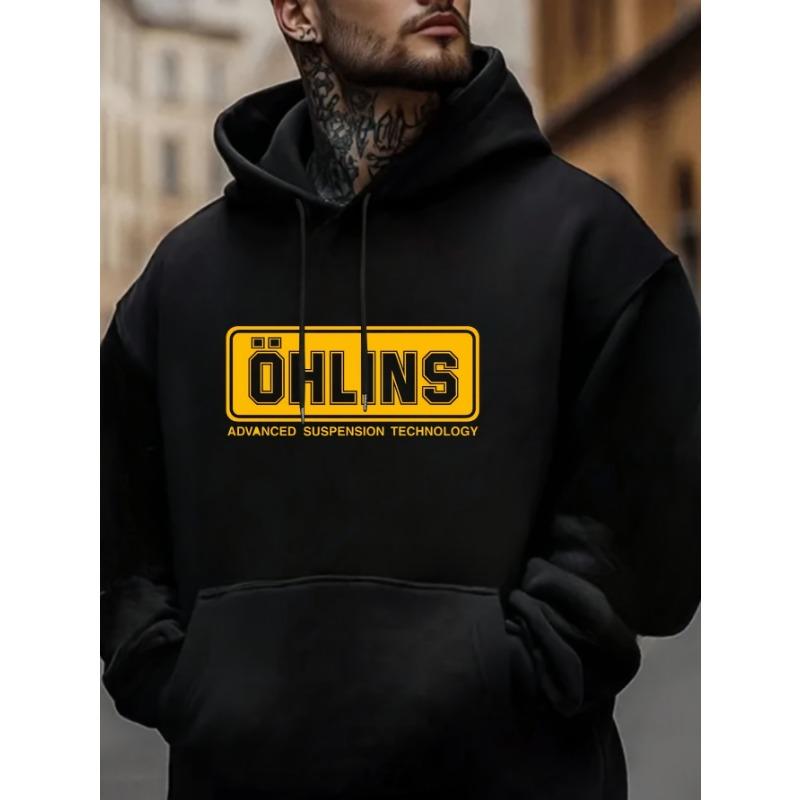 

[Ohlins Hoodie] Ohlins Unisex Thermal Hoodie | 100% Polyester, Loose Fit Long Sleeve, Bold Yellow Logo, Advanced Suspension L
