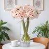 27 Boccioli di Camelia e Rosa Bouquet da Sposa - Fiori Artificiali in Seta per Matrimoni e Celebrazioni