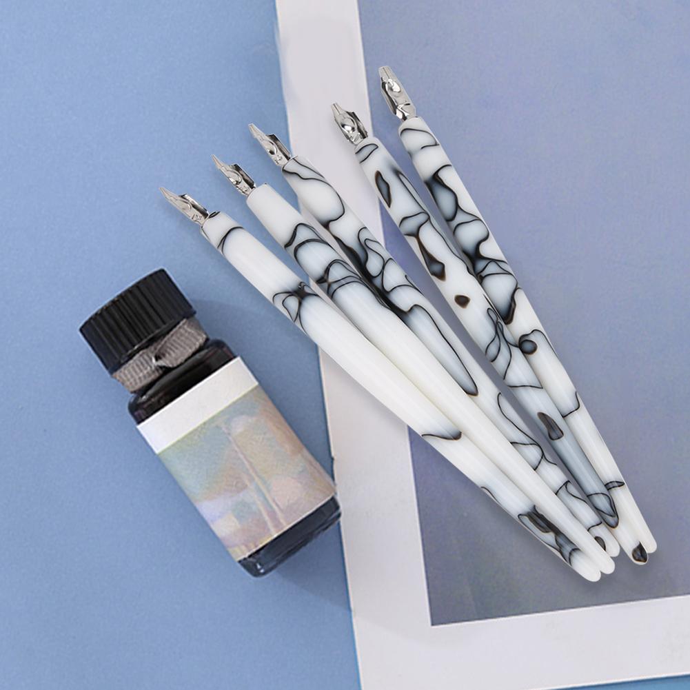 5 Pezzi Bella Penna Acrilica Pennino Rotondo Strumento per Disegno Artistico a Fumetti Accessori Forniture