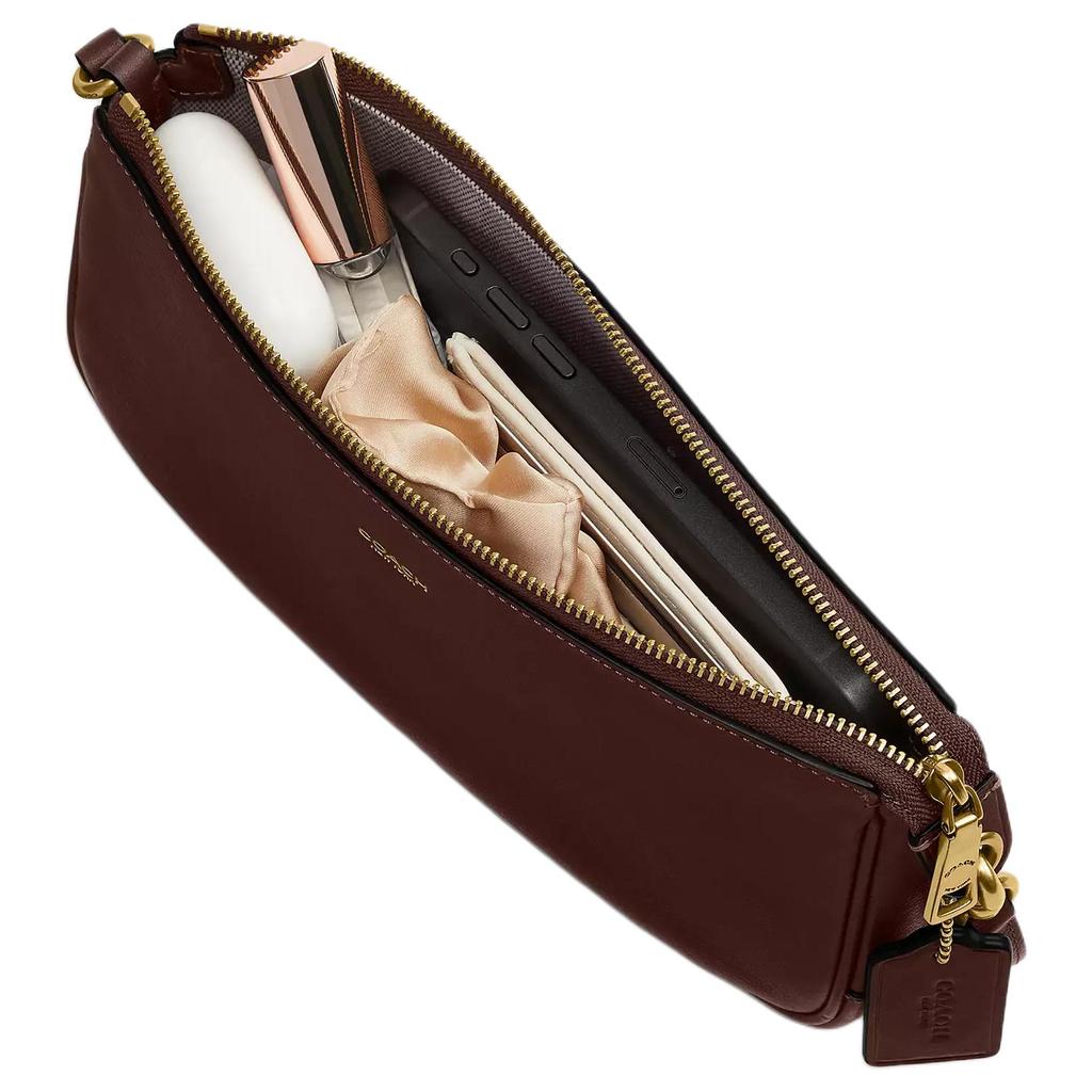 Coach Plaza Top Zip Closure Leather Shoulder Bag Small Women Bags Brass Maple CCC41-B4MPL