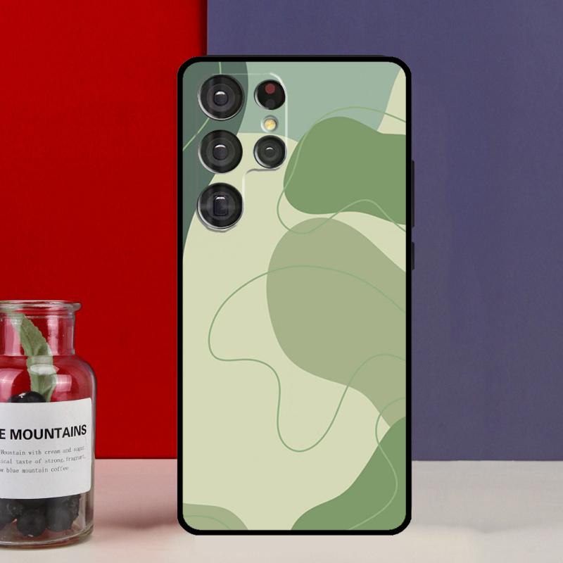 Aesthetic Sage Green Back Cover For Samsung Galaxy S20 FE S21 FE S22 S23 Ultra Note 20 10 S8 S9 S10 Plus Case