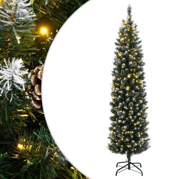 VidaXL Sapin de Noël artificiel mince 300 LED 240 cm 3315782